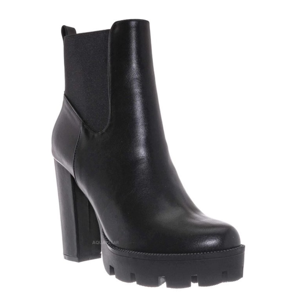 Black platform boots
